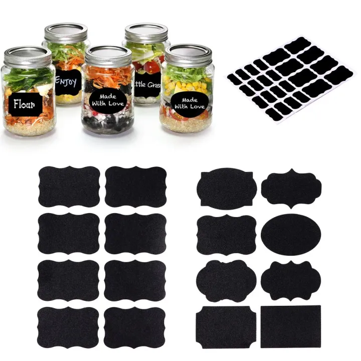 5x3.5cm Erasable Blackboard Sticker Kitchen Jars Organizer Labels