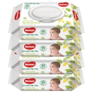 Combo 4 gói khăn ướt Huggies Dịu Nhẹ Cho Trẻ Sơ Sinh 64 Tờ không mùi