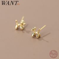 【cw】 WANTME 925 Sterling Cartoon Stud Earrings Minimalist Dog Jewelry Accessories