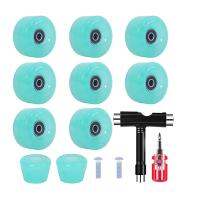 8 Piece Skate Wheel Set with Toe Plugs, 58Mm X 32Mm, 82A Outdoor/Indoor Skate Wheel