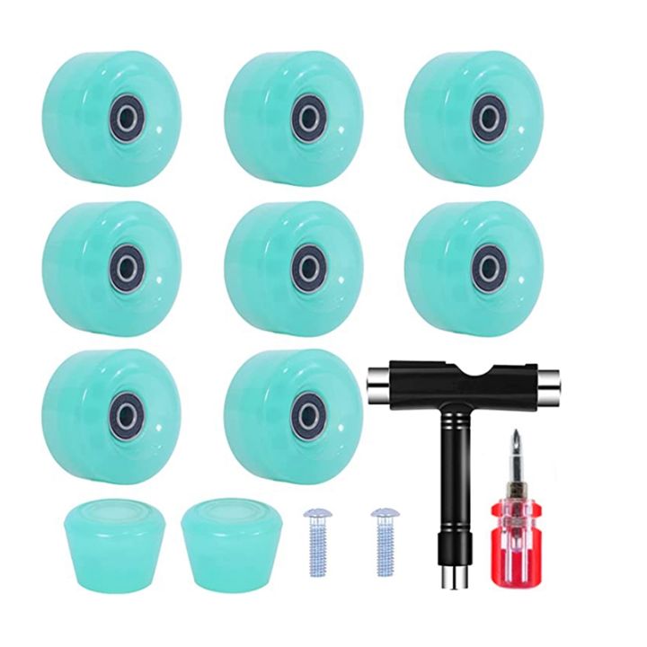 8-piece-skate-wheel-set-with-toe-plugs-58mm-x-32mm-82a-outdoor-indoor-skate-wheel