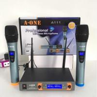 ไมโครโฟนไร้สาย/ไมค์ลอยคู่ UHF ประชุม ร้องเพลง พูด WIRELESS Microphone รุ่น A-ONE A-111