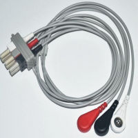 ใช้งานร่วมกับ -HP MP203040 43100A,,43120A,43200A ECG 3 Leadwires Snap End ECG Trunk Cable สายไฟ AHA