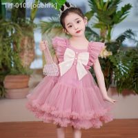 ❏✠ ocehrk Criança princesa tule vestido de noite curto infantil luxuoso vestidos festa aniversário infantil rosa e azul