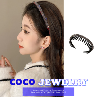 COCOJEWELRY 2023 New Toothed Non-slip Korean Version Flocking Headband Internet Celebrity Simple Broken Hair Wavy Headband All-match Hair Accessories