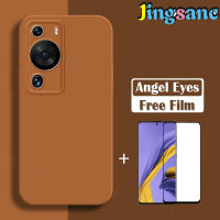 Jingsanc ฝาครอบฝาหลังกันกระแทกสำหรับ Huawei P60 Pro/ Huawei เคสโทรศัพท์ P60 [กระจกนิรภัยป้องกันเต็มพื้นที่ฟรี] เลนส์ Angel Eyes แบบนิ่มปลอกซิลิโคนป้องกันกล้อง Huawei P60โปร/Huawei P60