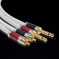 Hifi 6.35mm to RCA Cable Hi-end Copper and Silver-plated Dual 6.5mm to Dual RCA Audio Cable