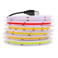 5V USB Powered COB Strip High Density 320LEDs Rope Flexible LED Strip Light Dimmable FOB Lights Ribbon White Warm Red Green Blue LED Strip Lighting