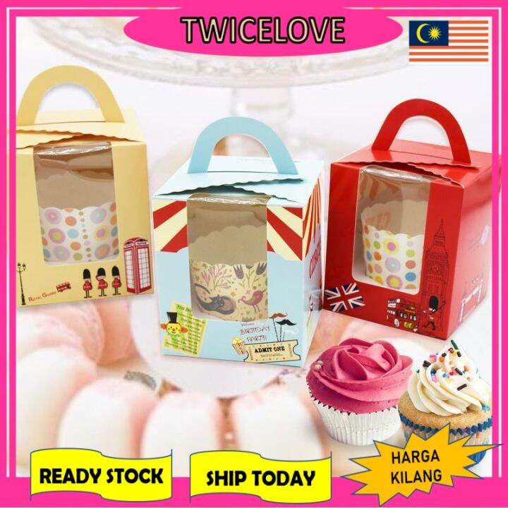 Twicelove Malaysia Single Handle Cavity Muffin / Cupcake Box Moon