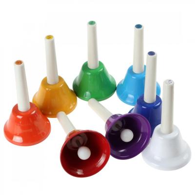8 pcs Handbell Hand Bell Metal Colorful Kid Children Musical Percussion Instrument for Children Baby Early Education