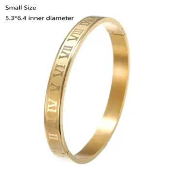 Roman Numeral Stainless Steel Bangle Large