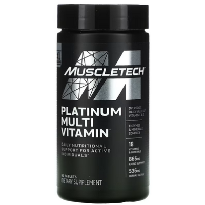 🔥ล็อตใหม่ 02/25🔥 MuscleTech Platinum Multivitamin 90 Tablets วิตามินรวมสำหรับบำรุงร่างกาย ของแท้💯 นำเข้าจาก USA สินค้าพร้อมจัดส่ง