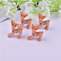 10pcs/pack Sika Deer Resin Charms Earring Keychain Necklace Pendant Jewlery Findings Phone Case DIY 33x44mm