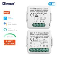 【YD】 GIRIER Tuya Wifi Dimmer Module 10A Support 2 Way 1 Gang Compatible with App