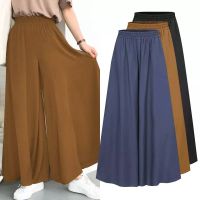 Casual Cool Loose Pants Summer Loose Large Elastic High Waist Trouser Wide Leg Pant Big Swing Beach Skirt Womens Chiffon Pant