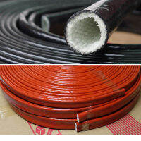 1/5m Diameter 4~30mm High Temperature Resistant Fiberglass Tube Silicone Resin Coated Glass Fiber Braided Fireproof Sleeve Electrical Circuitry Parts