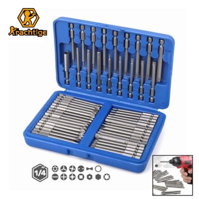 Krachtige 50Pcs 75mm Extra Long Magnetic Screwdriver Bit Set Square Spanner Bits Security Torx Hex Star Professional Hand Tools