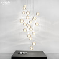 Modern Crystal Chandelier Lighting LED Pendant Hanging Light Orb Crystal Ball Chandeliers Stair Cristal Chandelier Home Lighting