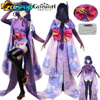 Genshin Raiden A คอสเพลย์เครื่องแต่งกาย kimono ชุด genshin impact Raiden makoto baal คอสเพลย์ Suit