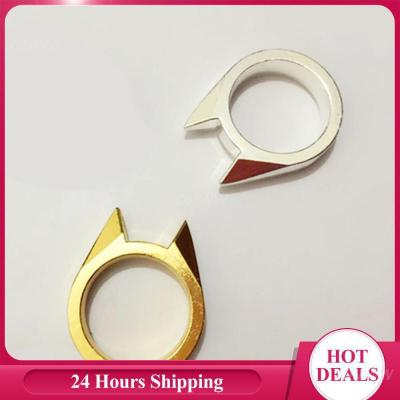 2021 Self-defense Cat Ear Single Finger Buckle Ring Broken Window Ladies Anti-thief Mens Outdoor Products 1 Finger Buckle Ring Adhesives Tape