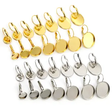 316 Stainless Steel French Lever Earrings Hooks Blank Base Setting