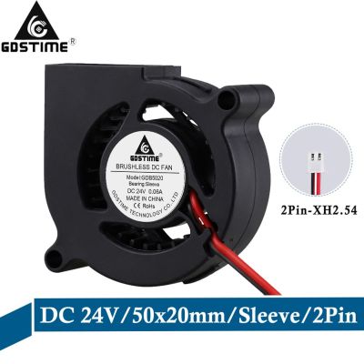 100 PCS Lot Gdstime 50mmx20mm Blower Fan 5020 5cm DC 24V Brushless Exhaust Cooling Fan 50*20mm Small Centrifugal Cooler Fan 2Pin Cooling Fans