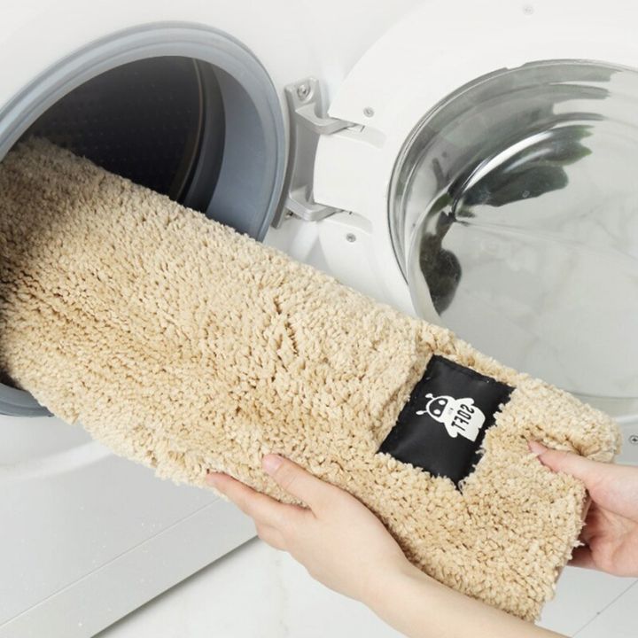 ผ้ากำมะหยี่ขนปุยพรมสกปรกในห้องน้ำเนื้อนุ่มสบายสามารถซักได้เครื่องพรมพรมปูพื้นสีเทาหนา