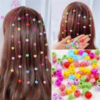 MYCOLOR 40pcs/set พลาสติกทำจากพลาสติก ลูกปัดผมหลากสี เป็นรูกลวง มินิมินิ กิ๊ปติดผมผู้หญิง เจ้าหญิงสำหรับเด็ก ลูกปัดถักผม สำหรับผู้หญิง