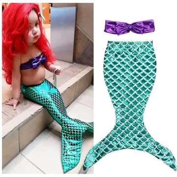 Shiny Mermaid Bra Set Sequin Mermaid Pearl Pendant, Fishtail Skirt