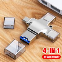 ANMONE 4 In 1 Multifungsi USB 3.0 Tipe C USB Mikro USB TF Pembaca Kartu Memori OTG Adaptor Pembaca Kartu Aksesori PC Ponsel