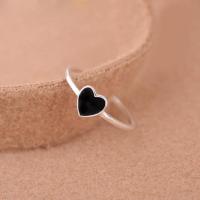 Fashion 925 Sterling Silver Black Square Rings For Women Girls Bijoux Engagement Statement Geometric Ring joyas de plata 925