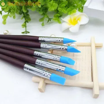 5pcs/set Nail Art Pottery Clay Tools DIY Carving Sculpture Sculpting Tools  Cake Oils Engraving Rubber Craft Pen Brush