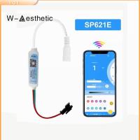 W-AESTHETIC แอดเดรส ตัวควบคุมแอปเพลงบลูทูธ SP621E Piexls ตัวควบคุมแสง บ้านในบ้าน DC5-24V ตัวควบคุมแถบไฟ LED สำหรับ WS2812B WS2811 WS2812B WS2811