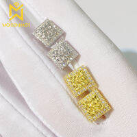 สแควร์ Moissanite ต่างหูสำหรับผู้หญิง S925เงินหูกระดุมผู้ชายเครื่องประดับเพชรผ่านทดสอบกับ GRA จัดส่งฟรี