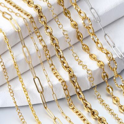 【YF】 Corrente de aço inoxidável para joalheria correntes douradas pulseira e colar descobertas DIY atacado alta qualidade 2m por 1m