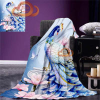 Peacock - Corak Cetakan Digital 3D Blanket Lempar Blanket - Hadiah Binatang Flannel Blanket Warm Lempar untuk CouchTourist Blanket