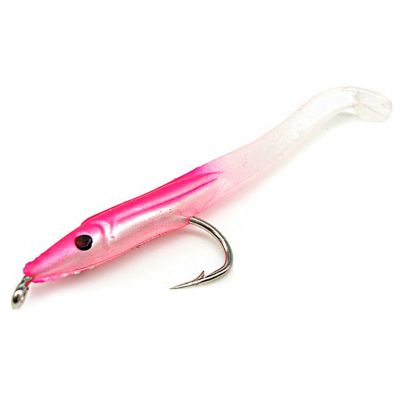 SUNMILE Fishing Lure Sea Fishing Lure Bait with Hook Eel Bionic Bait 5cm/0.6G T Tail Soft Insect Simulation Bait 150Pcs Pink