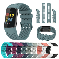 Strap for Fitbit Charge 5 Smart Watch Band Sports Breathable Strap Silicone Wristband for Fit Bit Charge 5 Bracelet Accessories