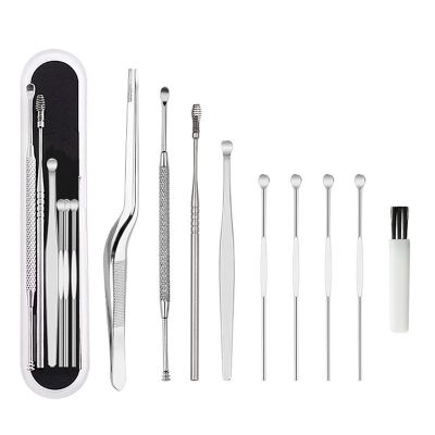 8pcs/set High Quality Ear Wax Pickers set Stainless Steel Earpick Wax Remover Curette Ear Pick Cleaner Ear Clean Tool