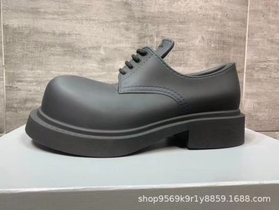 Round Big Head with Increased Personality, Casual Hunting Attire, Sloping Heels, Male and Female Couples, Father Leather Shoes