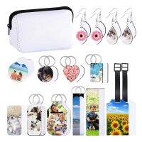 29Pcs Sublimation Blanks Products Set Including Makeup Bag Cosmetic Pouch, Earrings, Keychain,Drink Cup Coasters for DIY