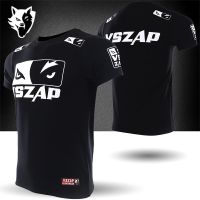 Popular logo Vszap combat eye Wolf MMA short sleeve T-shirt elastic fitness the UFC sowing Thai boxing training male