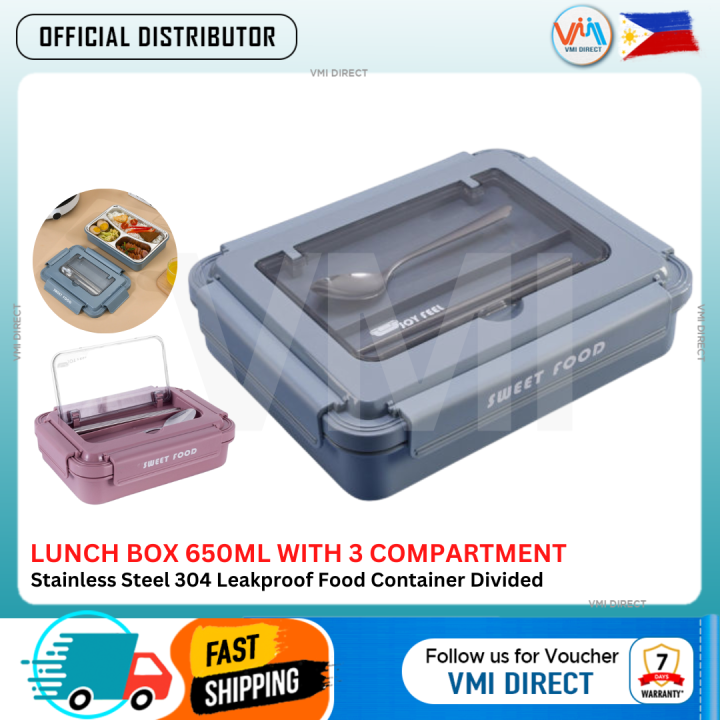 Lunch box Stainless Steel 304 Leakproof Food Container Divided Lunch