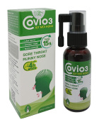 Xịt mũi họng Covio3 giúp làm sạch, kháng viêm, ngừa khuẩn trong 15s, bảo vệ vùng mũi họng tối đa 4 giờ. Sản phẩm của Vioba, chai 50ml.