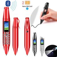 AK007 Pen Mini CellPhone 0.96 Tiny Screen GSM Dual SIM Camera Flashlight Bluetooth Dialer Mobile Phones with Recording Pen