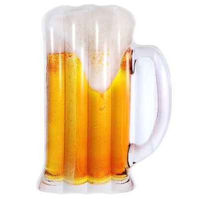 แก้วเบียร์โซฟาลอยน้ำแบบสูบลมลอยน้ำสระว่ายน้ำพองแพลอยน้ำได้ยาว182ซม. เบียร์น้ำแข็งลอยน้ำได้สำหรับฤดูร้อน