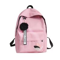 2021 High Quality Womens Canvas Backpack School Bag for Girls Rucksack New Design Pink Backpacks School Bags Travel Bag Women