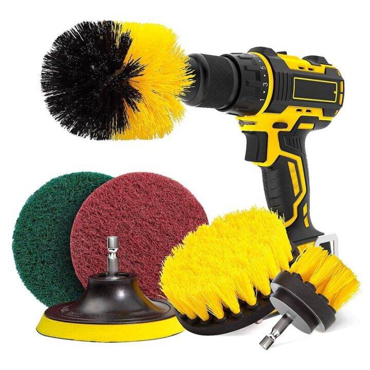 6pcs/set Drill Brush Scrub Pads Power Scrubber Cleaning Kit All Purpose