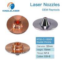 Kindlelaser Raytools หัวฉีด Tq Dia.32mm H15mm Single/Double Layer ชุบโครเมี่ยมขนาด0.8-5.0มม. สำหรับตัดหัว