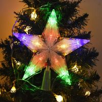 Christmas Tree Top Star LED Lights Christmas Pendant Night Light Fairy Garland New Year Party Home Decor Xmas Five-pointed Lamp